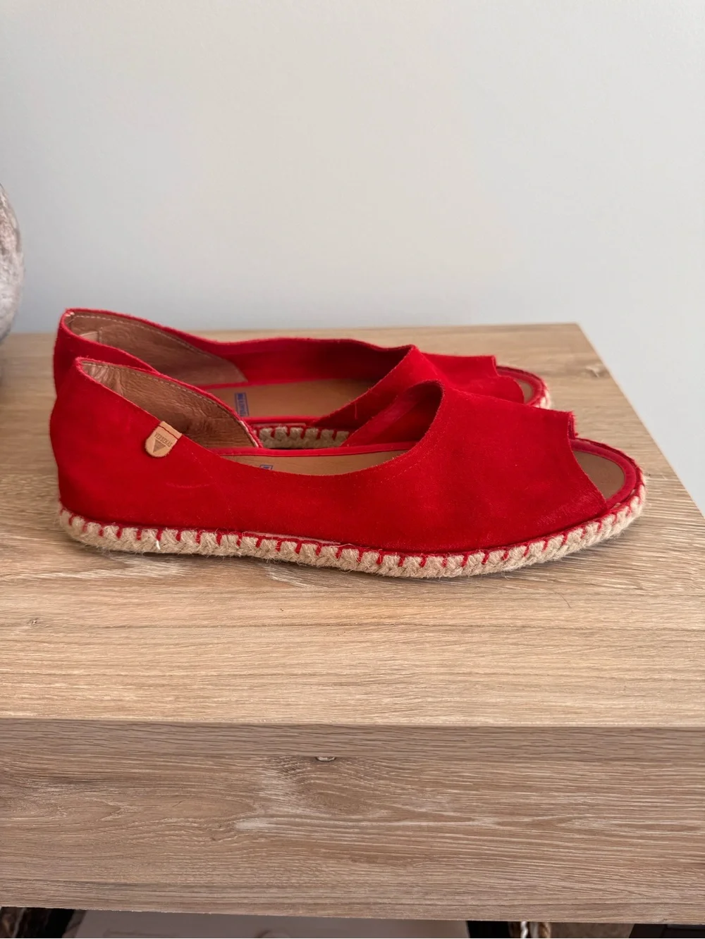 Red Suede Women's Espadrille Flats
